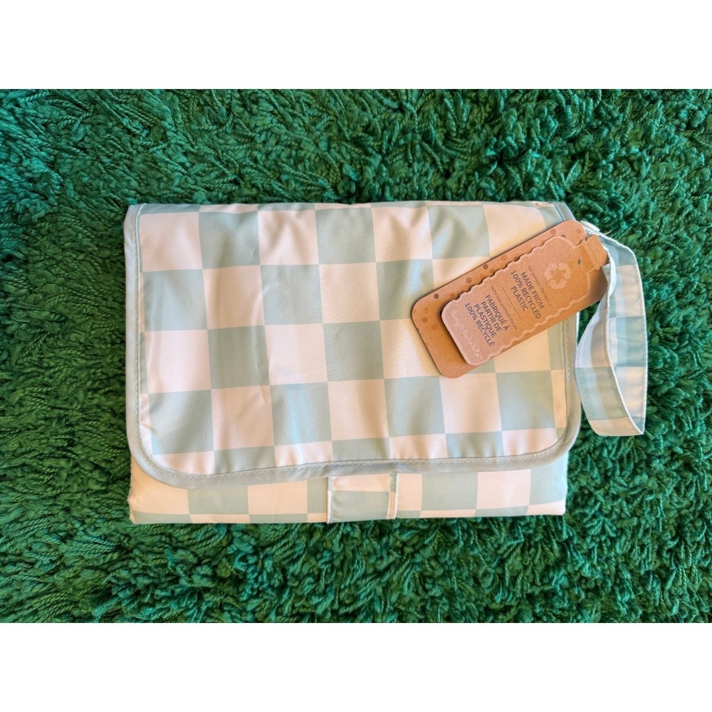 Tiny Twinkle Changing Pad Unisex OS Mint Green New Checkered Recycled rPet
